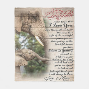 Mom To My Daughter Letter, Girl Birthday Gift Fleece Blanket