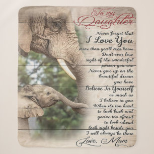 Mom To My Daughter Letter, Girl Birthday Gift Sherpa Blanket