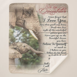 Mom To My Daughter Letter, Girl Birthday Gift Sherpa Blanket