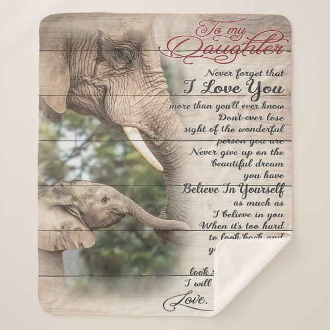 Mom To My Daughter Letter, Girl Birthday Gift Sherpa Blanket (Front)