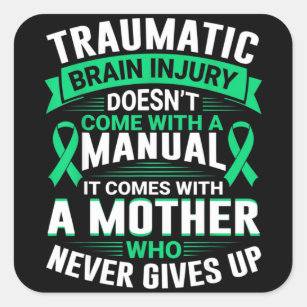 Mom Traumatic Brain Injury Awareness TBI Mother Wa Square Sticker
