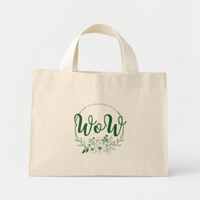 MOM upside down spells WOW! Mini Tote Bag (Front)