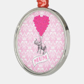 Mom with pink elephant metal tree decoration (Left)