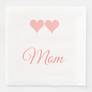 Mom with pink hearts mousepad napkin