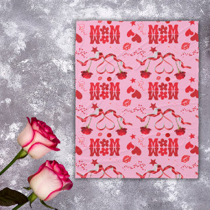 MOM/WOW: A Love Letter in Red on pink   Fleece Blanket