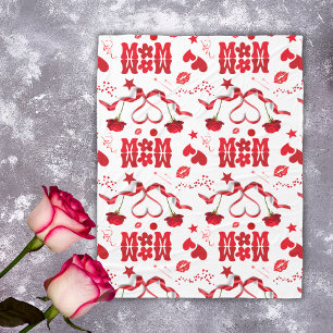MOM/WOW: A Love Letter in Red on white   Fleece Blanket