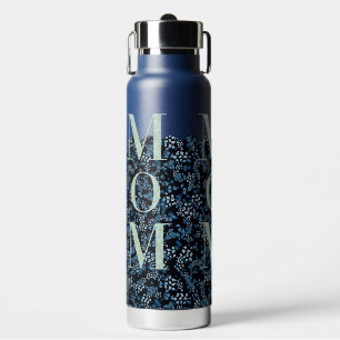 Mom Yoga Pilates blue and aqua Water Bottle