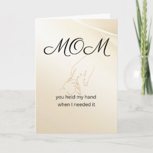 Mom You Held My Hand Greeting Card Gold