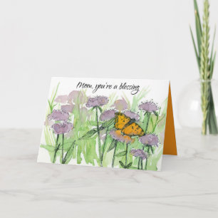Mom You're A Blessing Mother's Day Butterfly Flora Card