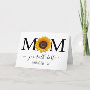 Mom You're The Best Mothers Day Personalized  Card