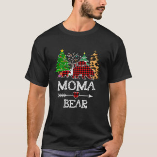 Moma Bear , Red Buffalo Plaid Moma Bear Pajama T-Shirt