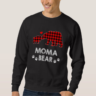 Moma Bear Women Red Plaid Christmas Pajama Family Sweatshirt