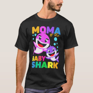 Moma Of The Baby Birthday Shark Moma Shark Christm T-Shirt
