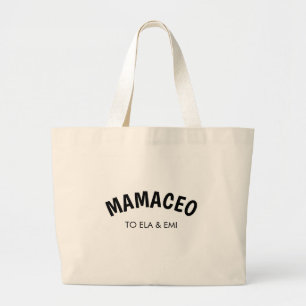 Momager Modern Mum Manager Custom Names Large Tote Bag