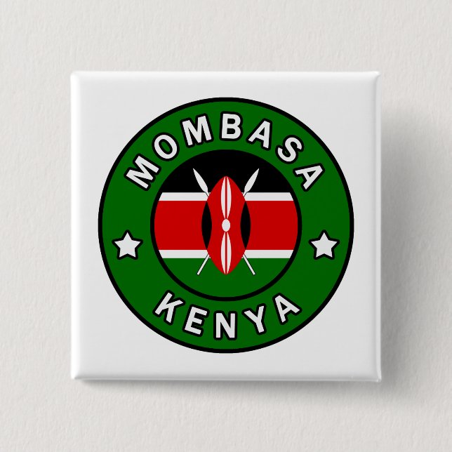 Mombasa Kenya 15 Cm Square Badge (Front)