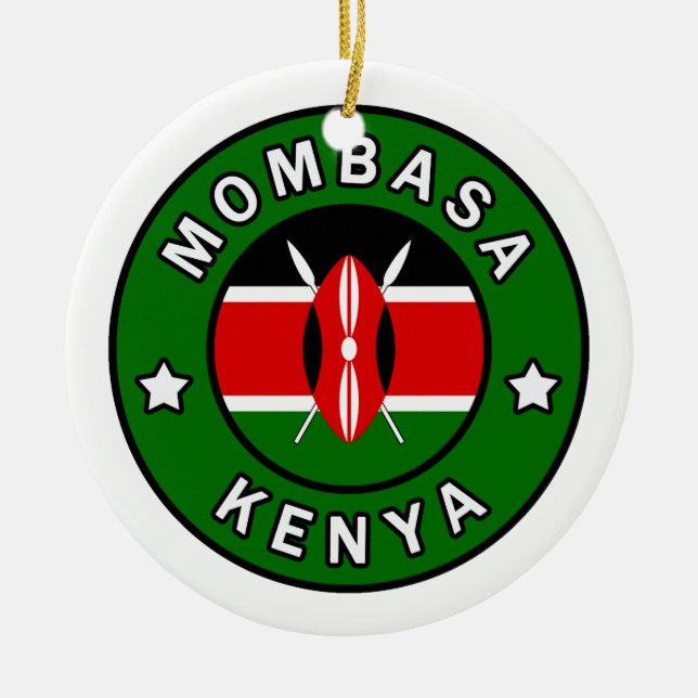 Mombasa Kenya Ceramic Tree Decoration (Front)