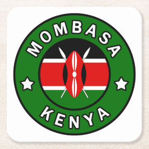 Mombasa Kenya Square Paper Coaster