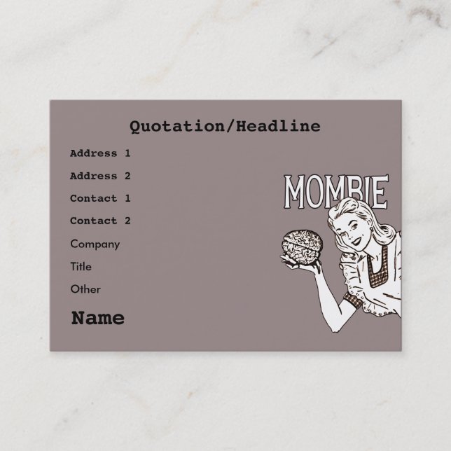 Mombie Retro Zombie Calling Card (Front)