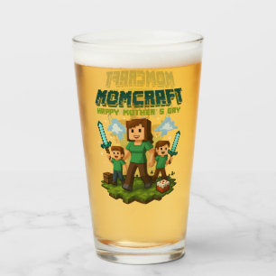 Momcraft Happy Mother Day Funny Gamer Mum Glass
