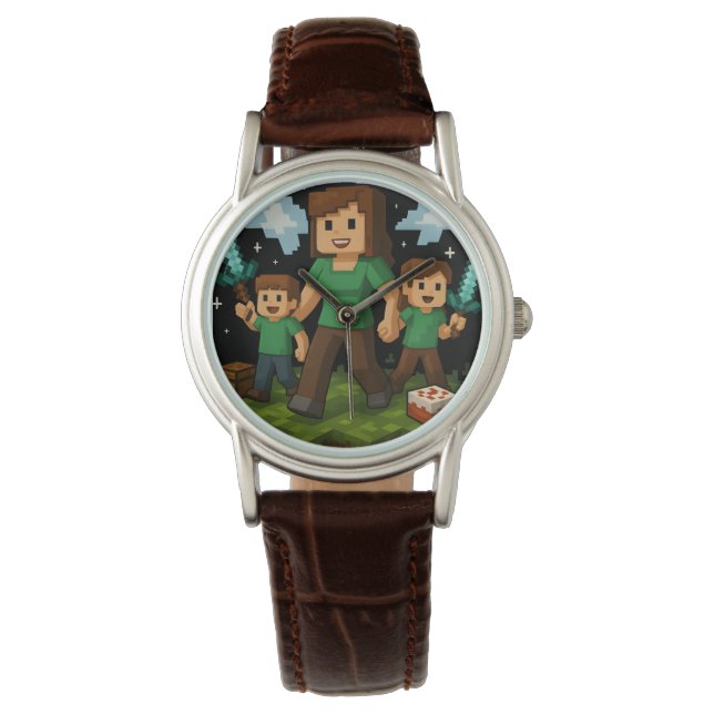 Momcraft Happy Mother Day Funny Gamer Mum Watch (Front)