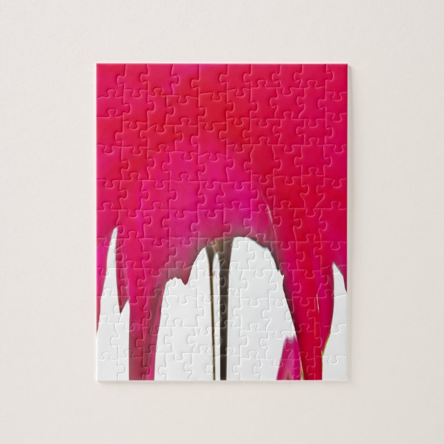 Moment Captured: A Red Rose Petal Elegance Jigsaw Puzzle (Vertical)