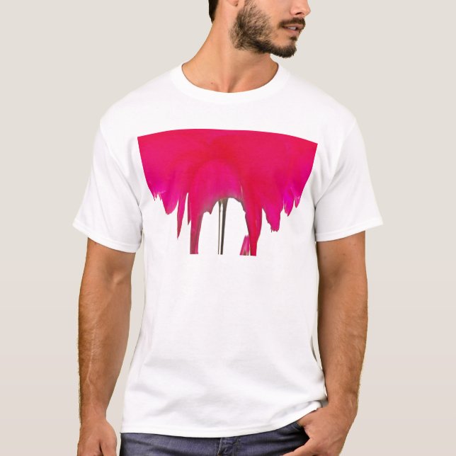 Moment Captured: A Red Rose Petal Elegance T-Shirt (Front)