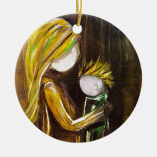 Moment with mum (son) ceramic tree decoration