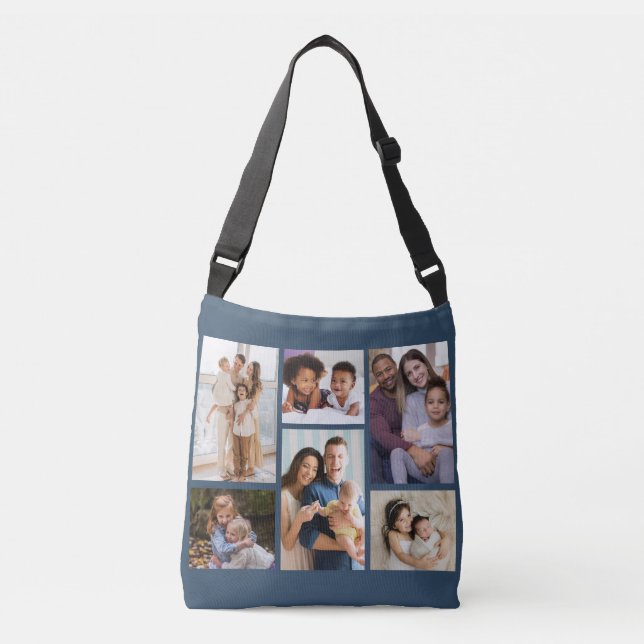 Moments in Focus: Customisable 6 Photo Collage Crossbody Bag (Front)