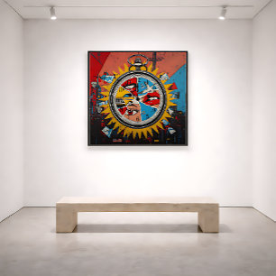 Moments in Time Architectural Contemporary Pop Art Canvas Print