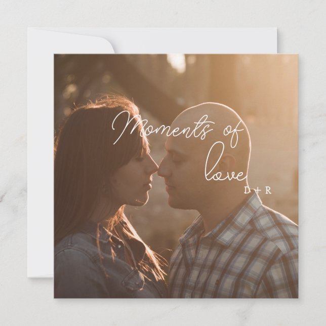 Moments of love, couple in love invitation (Front)