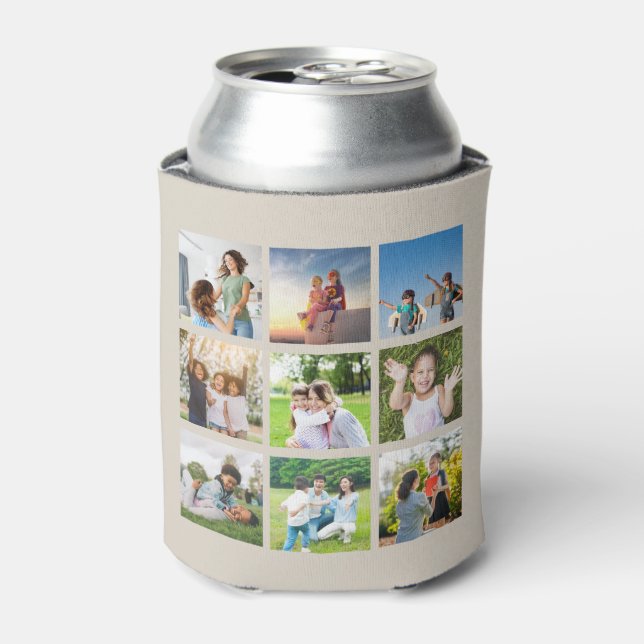 Moments Treasured: Customisable 9 Photo Collage Can Cooler (Can Front)