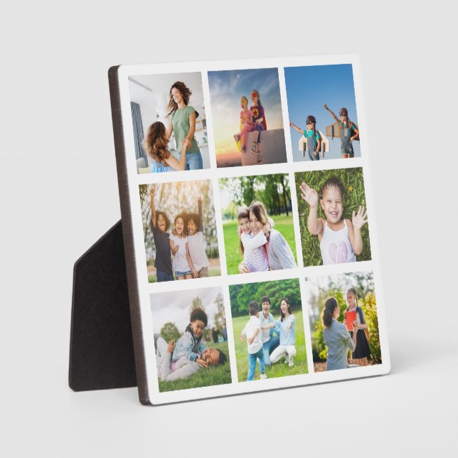 Moments Treasured: Customisable 9 Photo Collage Plaque (Front)