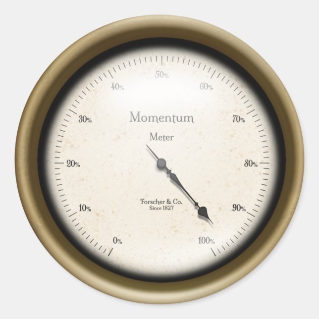 Momentum Metre Steampunk Industrial Machine Age Classic Round Sticker (Front)