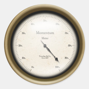 Momentum Metre Steampunk Industrial Machine Age Classic Round Sticker