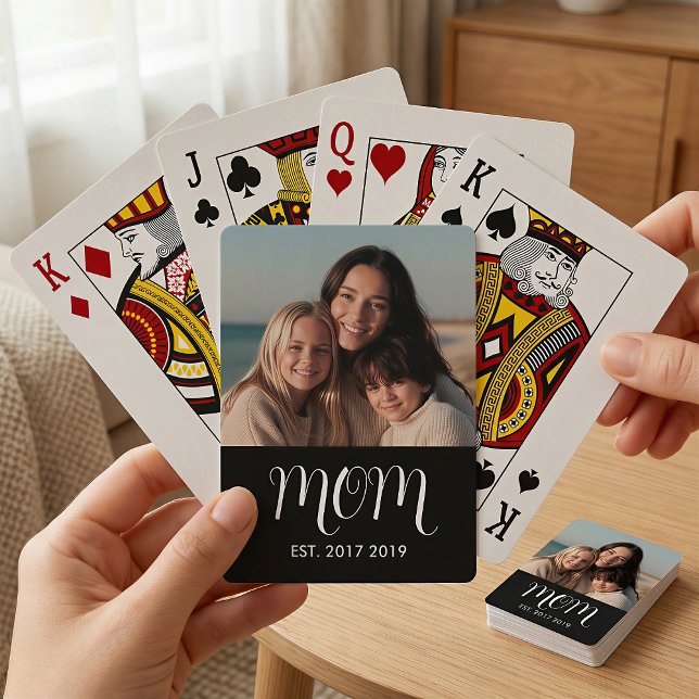 MomEstablished Script Black Photo Playing Cards (Creator Uploaded)
