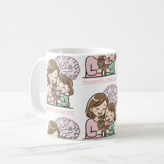 Momfulness Cute Mother Daughter Ice Cream Pattern Coffee Mug