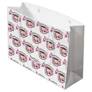 Momfulness Floral Tea Cup Seamless Pattern Large Gift Bag