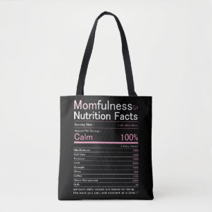 Momfulness Nutrition Facts Typography Art Tote Bag