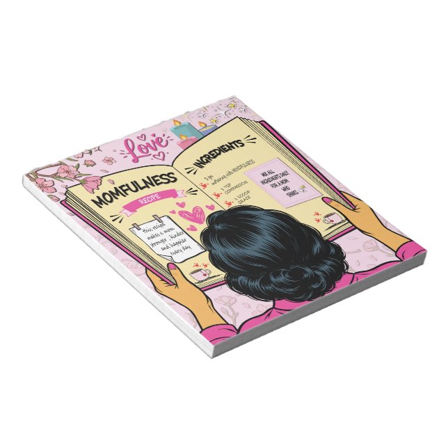 Momfulness Recipe Book Cute Comic Art Notepad (Angled)