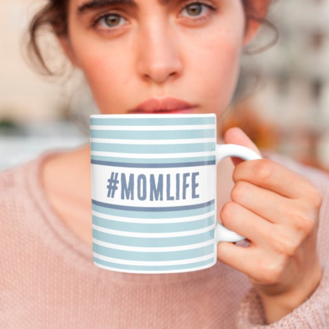 Momlife blue and white coffee mug (Creator Uploaded)
