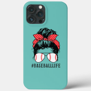 Momlife Messy Bun Tee Baseball Mum Top Baseball Case-Mate iPhone Case
