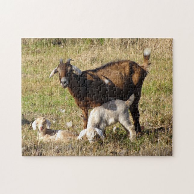 Momma and Baby Goats Puzzle (Horizontal)