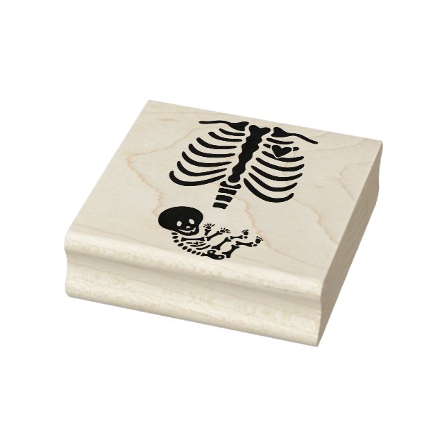 Momma and Baby Skeleton Rubber Stamp (Stamp)