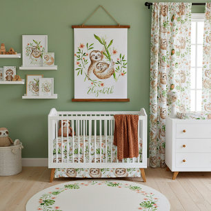 Momma and baby sloths    hanging tapestry