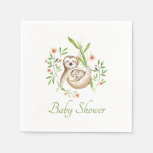 Momma and baby sloths napkin