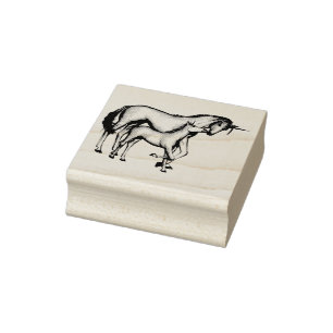 Momma and Baby Unicorn Rubber Stamp