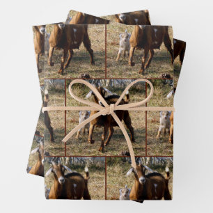 Momma and Kid Goat - Small Print Wrapping Paper Sheet