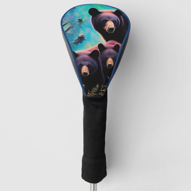 Momma Bear and cubs Golf Head Cover (Front)