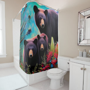 Momma Bear and cubs Shower Curtain