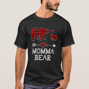 Momma Bear Buffalo Plaid Red Buffalo Plaid Family T-Shirt